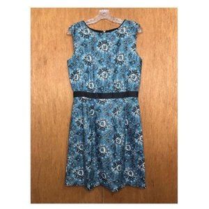 Ann Taylor Loft Floral Paisley Print Dress Blue